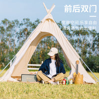 Pyramid Indian Outdoor Tent Waterproof Sunshade Portable Folding Oxford Cloth Tarp for Camping