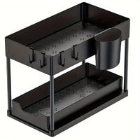 Multi-functional Pull-Out Under-Sink Organizer Rack for Kitchen and Home Storage