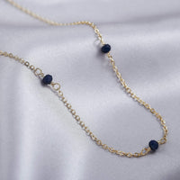 14K Gold Plated Triple Bead Dainty Necklace for Women
