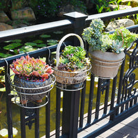 Stainless Steel Balcony Railing Planter Holder Hanging Flower Pot Rack