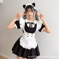 Maid Cosplay Costume Japanese Anime Cafe Uniform Dress with Stockings