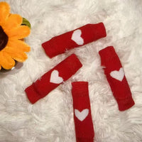 Pet Leg Warmers with Heart Pattern for Small Dogs - Anti-dirt & Warm Leg Sleeves