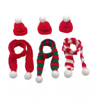 Mini Christmas Scarf and Hat Set for Doll Clothes