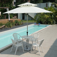Outdoor Patio Bistro Set with Umbrella Hole, All-Aluminum Cafe Table and Chairs for Balcony Garden