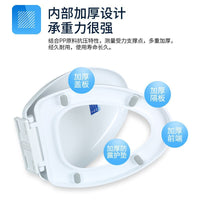Toilet Seat Cover Thickened Slow-Close for U/V/O-Shape Toilets