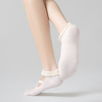 Cross-Strap Non-Slip Yoga Pilates Socks for Fitness Running and Dance