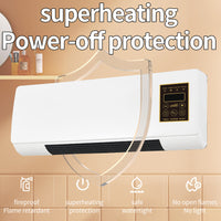 Space Heater Wall-Mounted Electric Fan Heater for Dormitory and Home Use, Portable Mini Heater with Remote Control