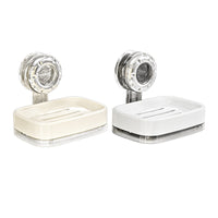 Large Wall-Mounted Suction Cup Soap Dish with Double-Layer Drainage for Bathroom & Balcony