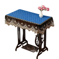 Vintage Sewing Machine Dust Cover with Lace Trim, Rectangular Fabric Protector for Treadle Machines