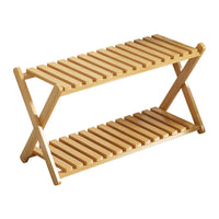 2-Tier Cross-Design Indoor Plant Stand for Balcony Living Room