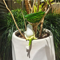 Leaf Shade Frog Garden Statue for Outdoor Patio Pond Aquarium Micro Landscape Decor
