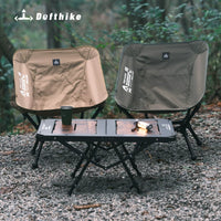 DEFEIK Outdoor Portable Reclining Moon Chair, Aluminum Alloy Folding Camping Chair with High Legs
