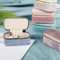 Velvet Travel Jewelry Organizer Mini Ring Box Pouch