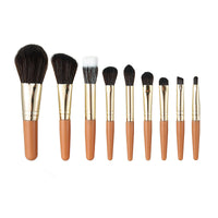 9-Piece Portable Makeup Brush Set with Pouch for Beginners Travel