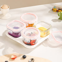 Baby Food Storage Container, Microwave & Freezer Safe Glass Bowl with Airtight Lid