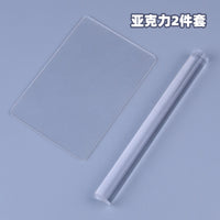Acrylic Clay Pressing Board and Rolling Pin Set for DIY Clay Modeling