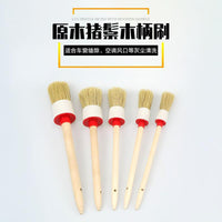 Car Detailing Brush Set with Plastic Handle, 5-Piece Boar Hair Bristle Brushes for Car Cleaning, Beauty, and Paint