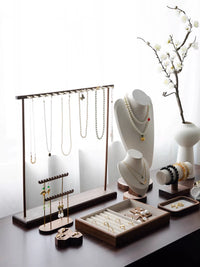 Vintage Chinese Style Jewelry Display Stand Necklace Mannequin Holder Storage Tray Photography Prop