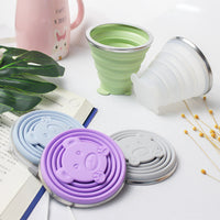 Collapsible Silicone Travel Cup for Outdoor Camping and Hiking - Portable Food-Grade Water Bottle