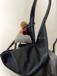 Japanese Fairy Tale Style Pearl Mushroom House Bear Keychain Bag Charm