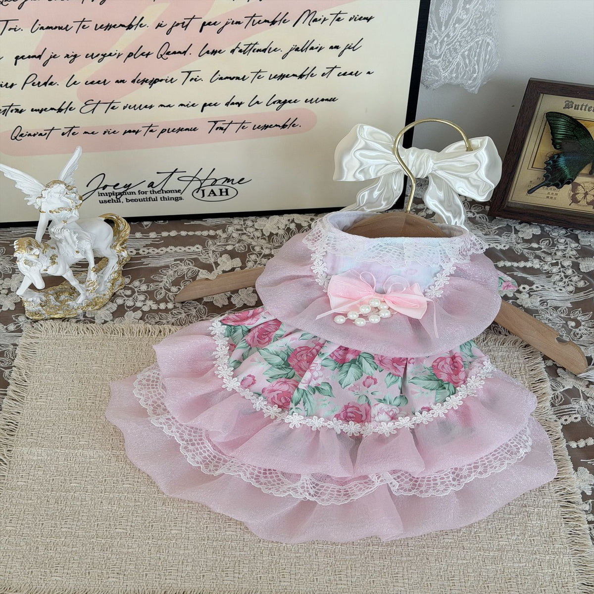 Handmade Pink Tulle Pet Dress for Small Dogs