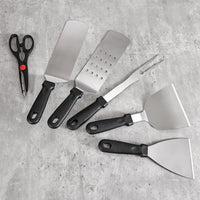 Stainless Steel BBQ Grill Tool Set Outdoor Cooking Utensil Kit Spatula Steak Flipper Teppanyaki