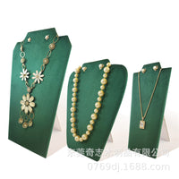 Foldable Velvet Necklace Display Stand Jewelry Mannequin Bust Holder with Earring Holes