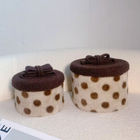 Dopamine Cotton Rope Woven Storage Basket with Lid for Cosmetics and Snacks