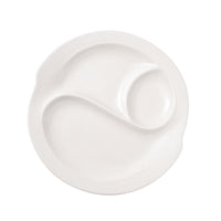 Ceramic Divided Dinner Plate, Swirl Design, 3-Compartment, for Restaurant, Hotel, or Home Use