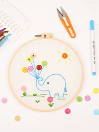 Kids' Educational Embroidery Kit with Sewing Buttons - Beginner-Friendly Stitching Craft Set