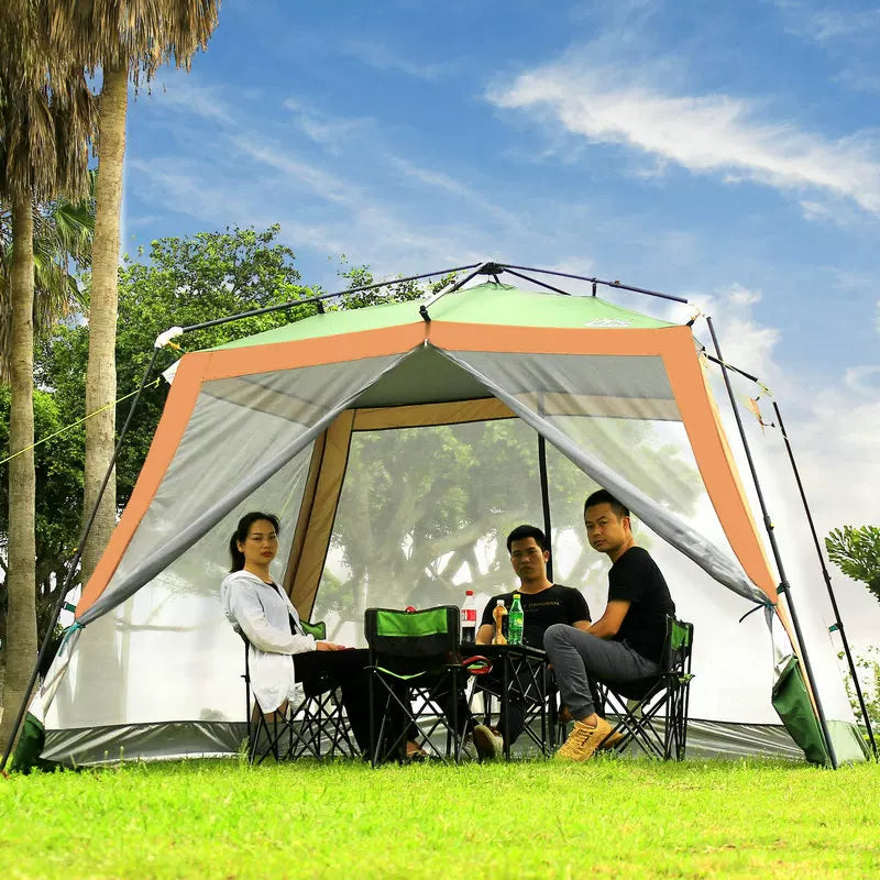 Large Outdoor Sunshade Canopy Tent with Mosquito Netting for Beach, Fishing, BBQ, and Picnics