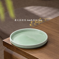 Ceramic Round Plant Pot Saucer with Morandi Colors and Thickened Base