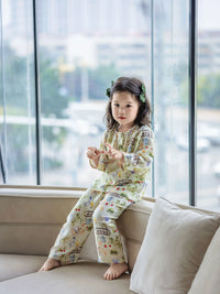 BabyStormi Kids Bamboo Cotton Double Gauze Pajama Set Long Sleeve Sleepwear for Boys and Girls