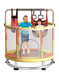 Indoor Trampoline with Safety Enclosure Net for Kids and Adults