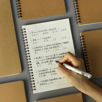 Vintage Kraft Paper Coil Notebook Sketchbook with Grid and Blank Pages