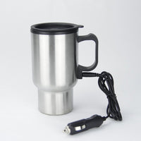 12V Car Heated Travel Mug Stainless Steel Electric Kettle for Vehicle