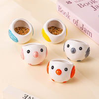 Ceramic Bird Feeder Bowl Anti-Splash No-Spill Food Dish for Small Parrots and Pet Birds