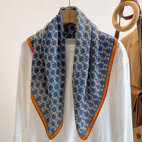 70cm Black and White Paisley Cotton Linen Scarf for Women, Spring Autumn Winter Neck Scarf