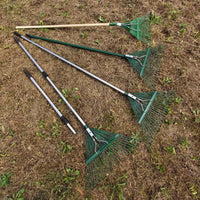 Household Leaf Lawn Rake, 24-Tooth Flat Steel Wire Rake, Telescopic Stainless Steel Garden Rake for Sweeping Grass