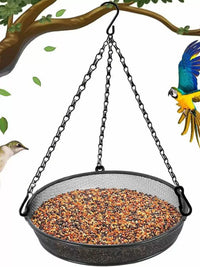 Hanging Metal Mesh Bird Feeder Tray for Garden & Outdoor