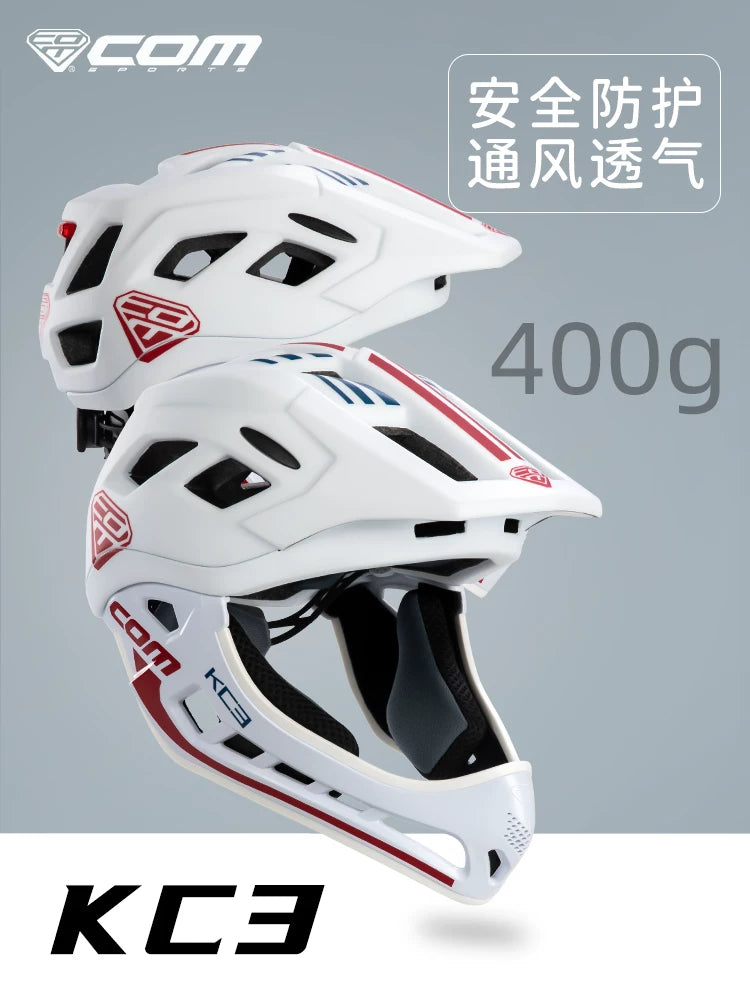 Kids Full Face Cycling Helmet for Balance Bike and Mountain Biking, with Protective Liner