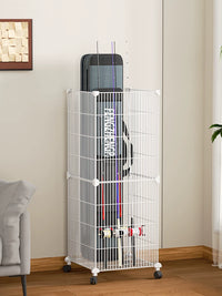 Fishing Rod and Golf Club Storage Rack with Wheels