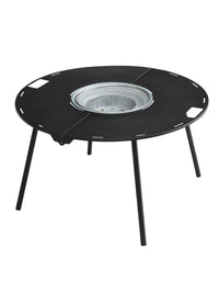 80cm Large Galvanized Steel Foldable Table for Tea Ceremony, Outdoor Picnic, BBQ - Versatile Use