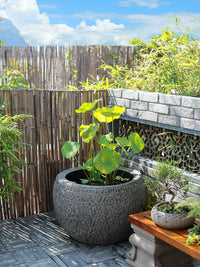 Outdoor Artificial Stone Round Water Tank for Garden Landscaping, Fish Pond, and Planter