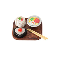 Miniature Japanese Sushi Food Model Set with Tray and Chopsticks for Dollhouse Decoration