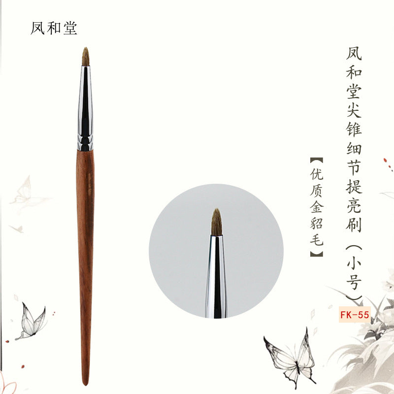 Under-eye Brightening and Eyeliner Brush Set - Animal Hair Angled Detail Brush for Eye Makeup
