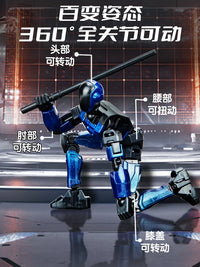 Multi-Joint Poseable Robot Action Figure Toy for Boys, Alloy Model with Suction Cup Base