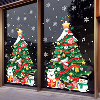 Christmas Tree Window Clings Static Stickers for Shop Window Decoration