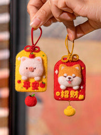 DIY Wool Felt Needle Felting Kit for Couples, Handmade Gift Doll Amulet Keychain