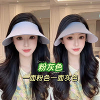 Reversible Dual-Color Sun Visor Hat with Enlarged Brim for Outdoor Sports